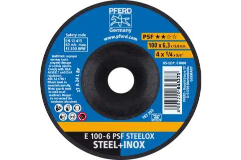 PFERD GRINDING DISC 100X6MM FORTE - QWS - Welding Supply Solutions