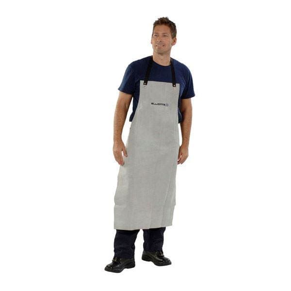 ELLIOTT CHROME LEATHER APRON BIB LEATHER STRAPS 1050MMX600MM - QWS - Welding Supply Solutions