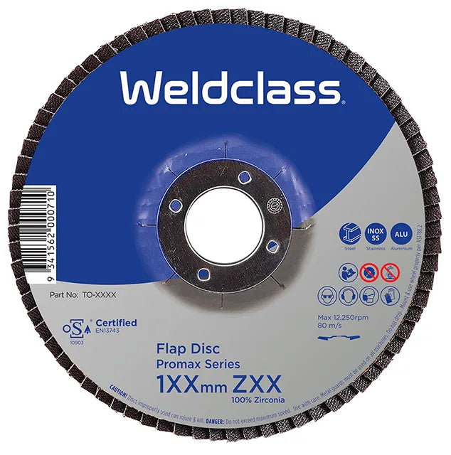 WELDCLASS FLAP DISC 125MM 40GRIT - QWS - Welding Supply Solutions
