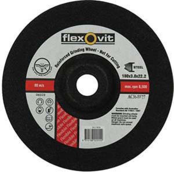 FLEXOVIT 115X3.0X22.23MM AC36 FLEXI DISC DC GRINDING 8211536 - QWS - Welding Supply Solutions