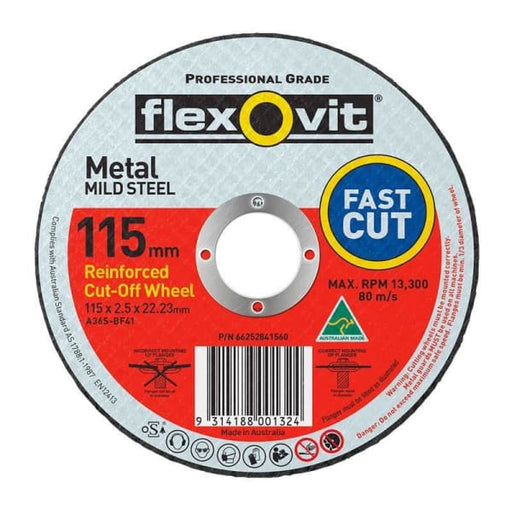 FLEXOVIT CUTTING DISC 115X2.5MM GP FLAT 1011522 - QWS - Welding Supply Solutions