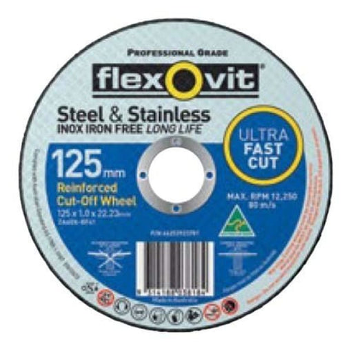 FLEXOVIT CUTTING DISC 125X1.0X22 INOX 15512510 - QWS - Welding Supply Solutions