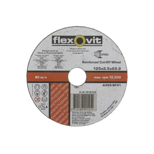 FLEXOVIT CUTTING DISC 125X2.5MM INOX 1812722 - QWS - Welding Supply Solutions