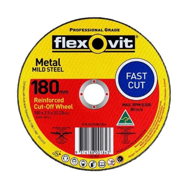 FLEXOVIT CUTTING DISC 180X2.5MM GP FLAT 1017822 - QWS - Welding Supply Solutions
