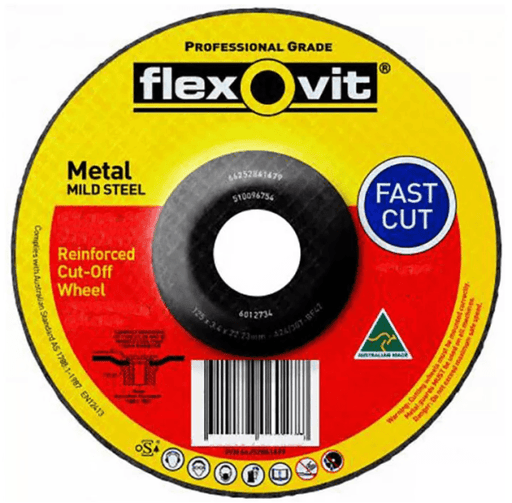 FLEXOVIT CUTTING DISC 180X3.4MM GP D/C 6017834 - QWS - Welding Supply Solutions