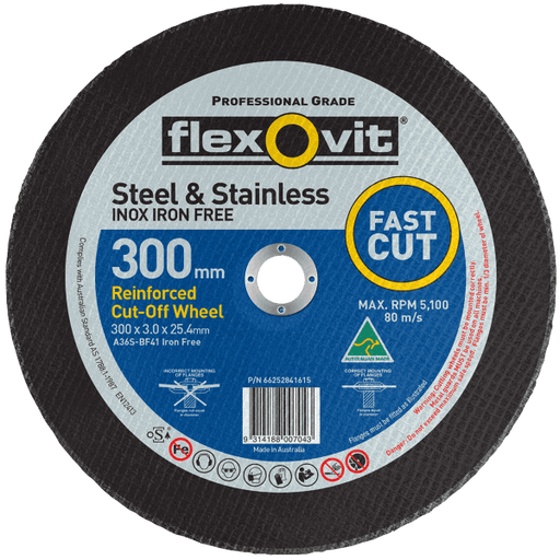 FLEXOVIT CUTTING DISC 300X3.0X25.4MM CHOP 1930525 - QWS - Welding Supply Solutions