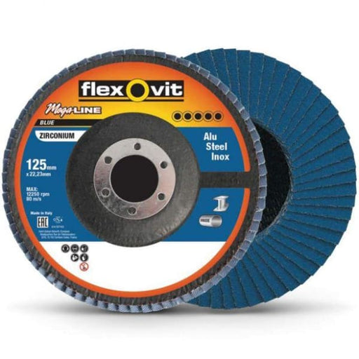 FLEXOVIT FLAP DISC 125MM 60GRIT ZIRCONIA 9803060 - QWS - Welding Supply Solutions