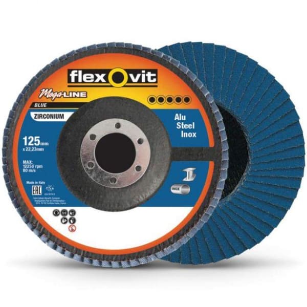 FLEXOVIT FLAP DISC 125MM 80GRIT ZIRCONIA 9803080 - QWS - Welding Supply Solutions