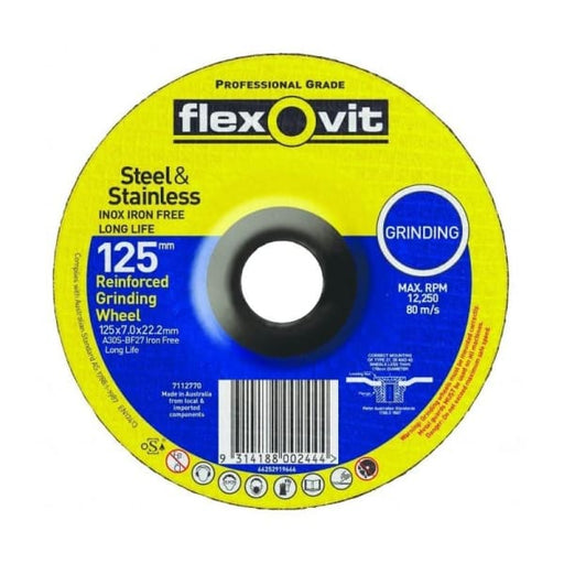 FLEXOVIT GRINDING DISC 127X7.0X22.2 INOX 7112770 - QWS - Welding Supply Solutions