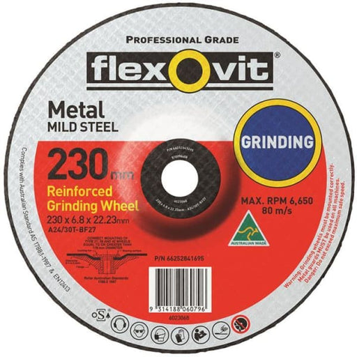 FLEXOVIT GRINDING DISC 230X4.5MM GP D/C 6023045 - QWS - Welding Supply Solutions
