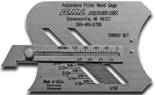 GAL ADJUSTABLE FILLET GAUGE - QWS - Welding Supply Solutions