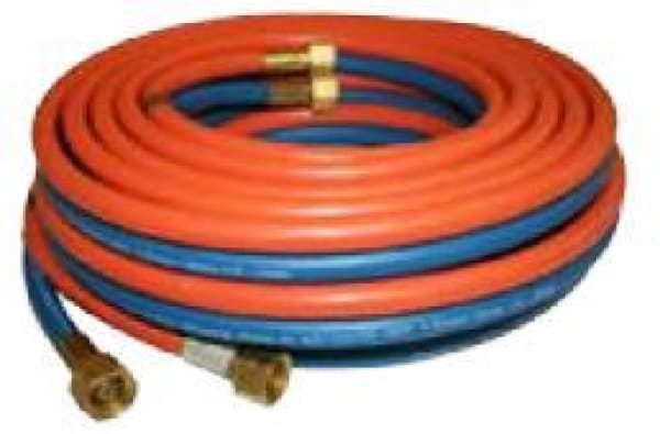 GAS HOSE SET TWIN OXY/LPG 5MM 10MTR WITH FITTINGS 6BOTH10M+F - QWS - Welding Supply Solutions