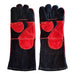 GLOVES BLACK & RED PAIR OF LEFTIES HEAVY DUTY WELDMAX 16" - QWS - Welding Supply Solutions