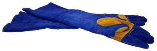 GLOVES WELDING KEVLAR BLUE LEATHER 680MM EXTENDED - QWS - Welding Supply Solutions
