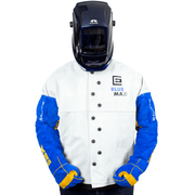 GLOVES WELDING KEVLAR BLUE LEATHER 680MM EXTENDED - QWS - Welding Supply Solutions