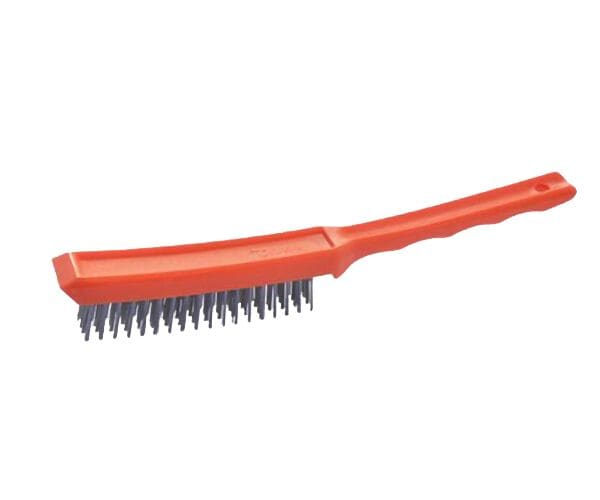 HAND-HELD PLASTIC HANDLE STEEL BRUSH 4 ROW W4540 - QWS - Welding Supply Solutions