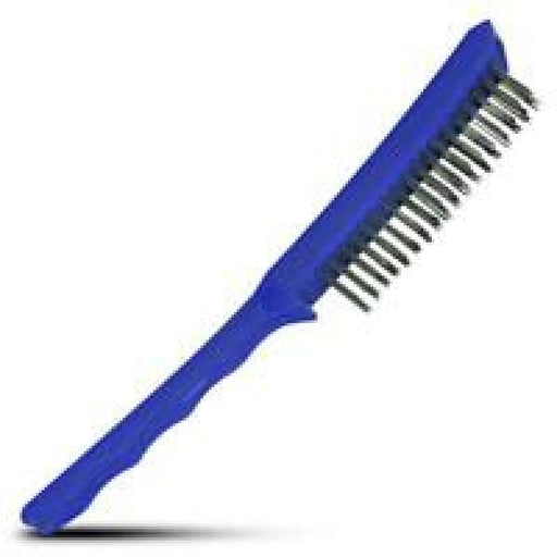HAND-HELD WIRE BRUSH S/S 4 ROW PLASTIC HANDLE W4500 - QWS - Welding Supply Solutions