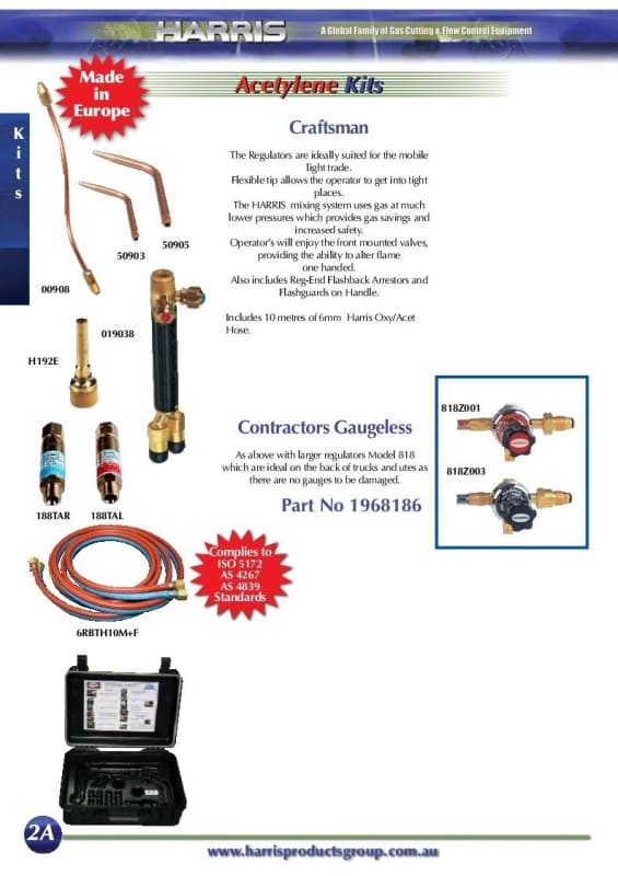 HARRIS CONTRACTORS KIT OXY/ACETYLENE B+H - QWS - Welding Supply Solutions