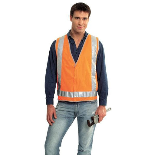 HIGH VIS VEST WITH REFLECTIVE STRIP LARGE - QWS - Welding Supply Solutions