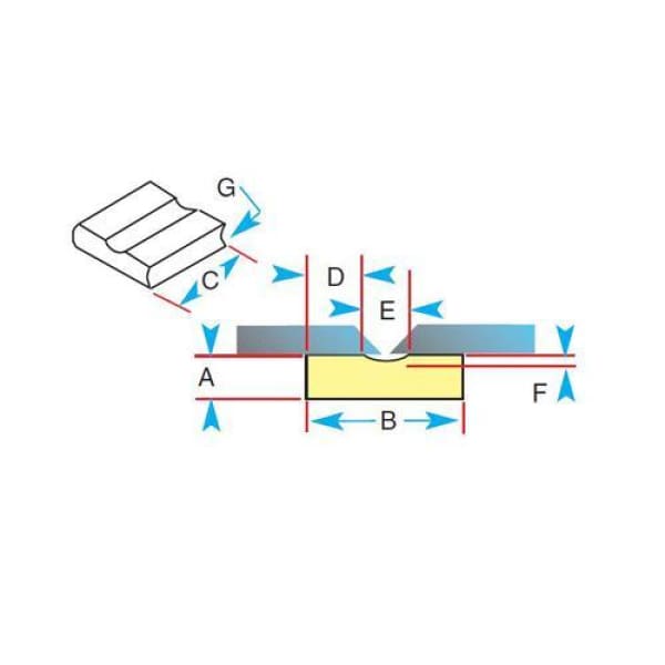 KATBAK CERAMIC BACKING BAR 1X1 TILE 1/4 GROOVE - QWS - Welding Supply Solutions