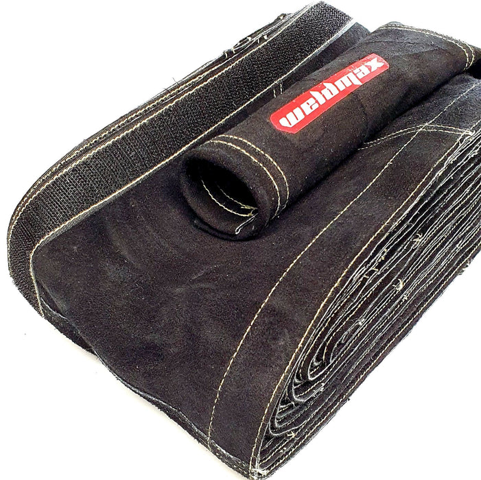 LEATHER CABLE COVER 4M X 100MM VELCRO - QWS - Welding Supply Solutions