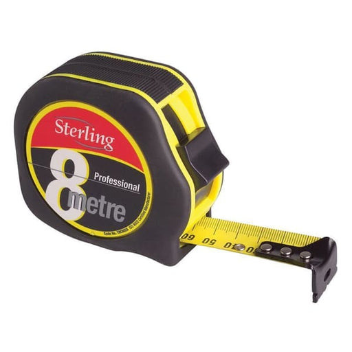 MEASURING TAPE - STERLING 8M 27FT METRIC & IMPERIAL MAGNETIC - QWS - Welding Supply Solutions