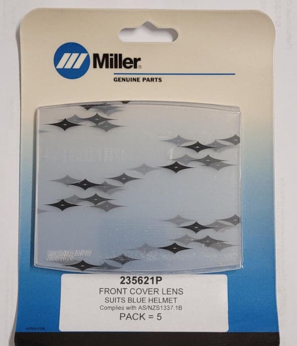 MILLER OUTER LENS FOR WIA BLUE HELMET 102MM X 122MM - QWS - Welding Supply Solutions