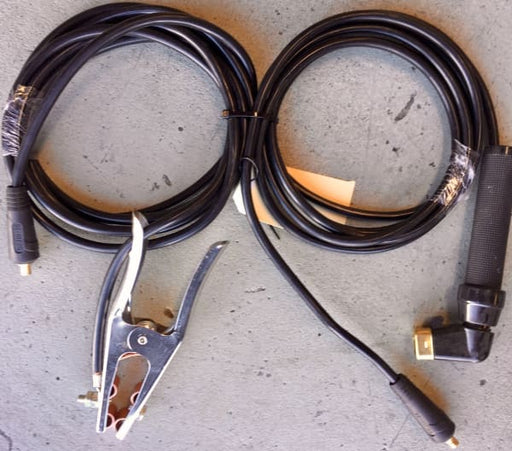 MMAW STICK & EARTH LEAD SET 4M X 16MM² WITH 10/25 PLUG - QWS - Welding Supply Solutions