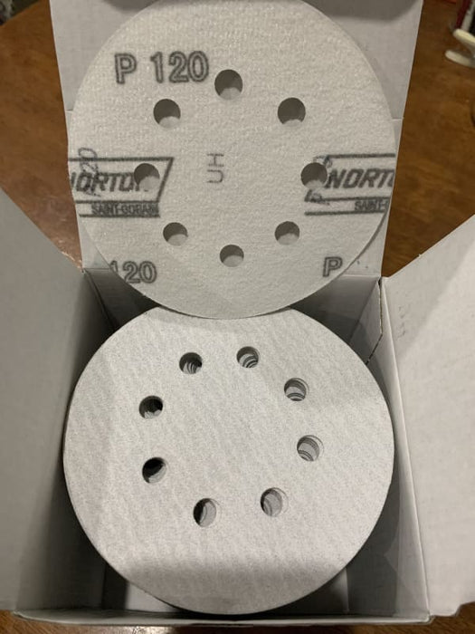 NORTON NO-FIL SPEEDGRIP DISC 125MM 8 HOLE 120G CD858554 - QWS - Welding Supply Solutions