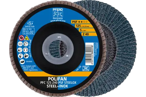 PFERD FLAP DISC 125MM 40G ZIRC 67764125 - QWS - Welding Supply Solutions
