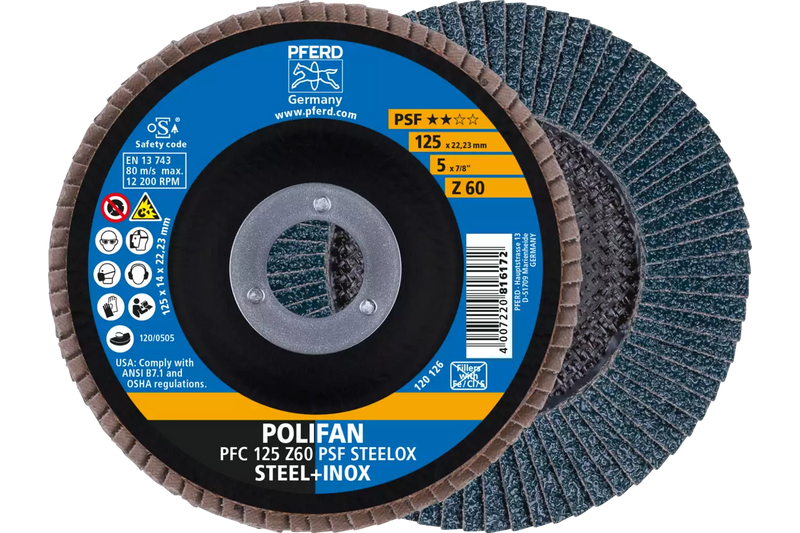 PFERD FLAP DISC 125MM 60G ZIRC 67766125 - QWS - Welding Supply Solutions