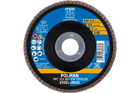 PFERD FLAP DISC 125MM 60G ZIRC 67766125 - QWS - Welding Supply Solutions