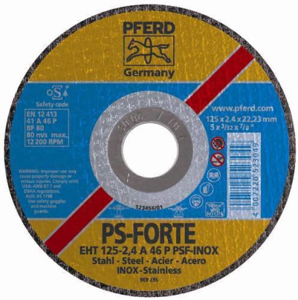 PFERD CUTTING 125 X 2.4 PS FORTE INOX - QWS - Welding Supply Solutions