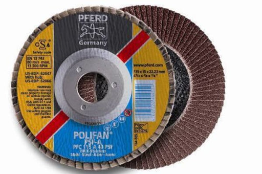 PFERD FLAP DISC 125MM 120 GRIT ALOX - QWS - Welding Supply Solutions