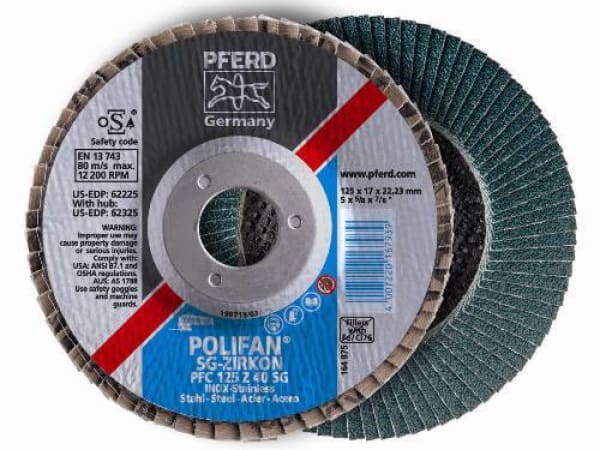 PFERD FLAP DISC 180MM 40 GRIT SG ZIRC PREMIUM - QWS - Welding Supply Solutions