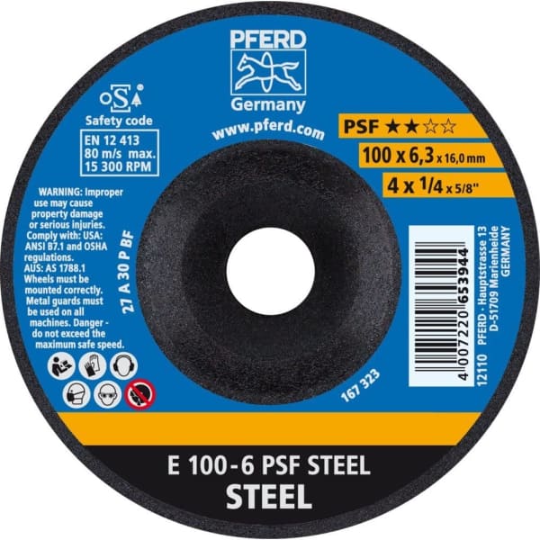 PFERD GRINDING DISC 100MM GP D/C 69900126 - QWS - Welding Supply Solutions