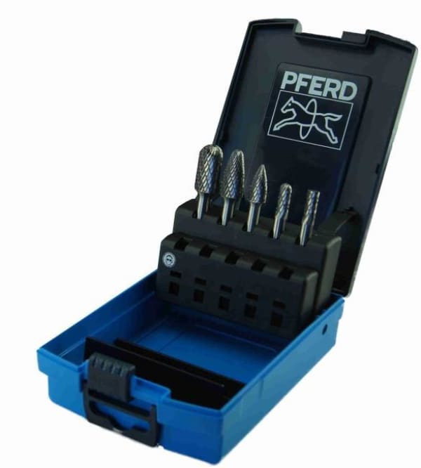 PFERD TUNGSTEN CARBIDE BURR 5PCE SET 1/4 - FOR ALUM - QWS - Welding Supply Solutions