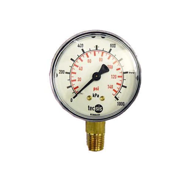 PRESSURE GAUGE 63MM 1000KPA/145PSI B/ENT - QWS - Welding Supply Solutions