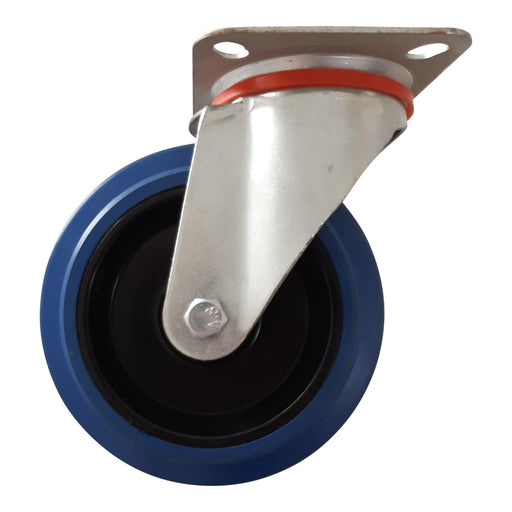 RUBBER SWIVEL-PLATE CASTOR 125MM DIA. - QWS - Welding Supply Solutions