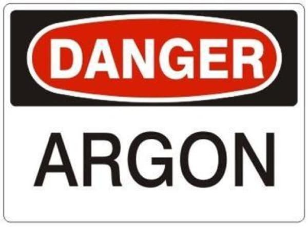 SIGN DANGER ARGON 225X300MM - METAL - QWS - Welding Supply Solutions