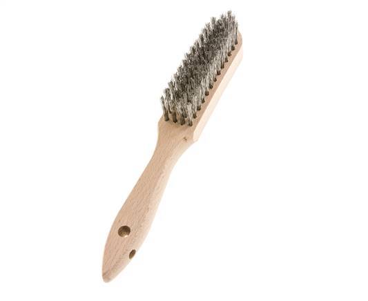 HAND-HELD WIRE BRUSH - STAINLESS STEEL 4 ROW - QWS - Welding Supply Solutions