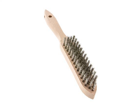 HAND-HELD WIRE BRUSH - STAINLESS STEEL 4 ROW - QWS - Welding Supply Solutions