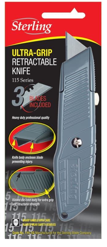 ULTRA GRIP RETRACTABLE GREY KNIFE - QWS - Welding Supply Solutions