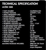 USED UNITIG 200 AC/DC TIG INVERTER - QWS - Welding Supply Solutions