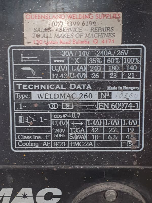 USED WELDMAX 260 MIG WELDING KIT 240V - QWS - Welding Supply Solutions