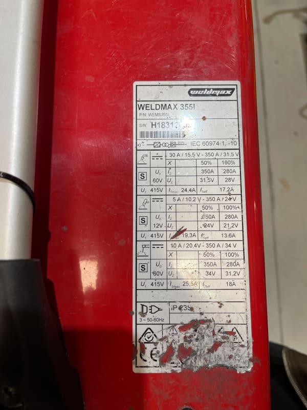 USED WELDMAX 355I COMPACT INVERTER MIG - QWS - Welding Supply Solutions