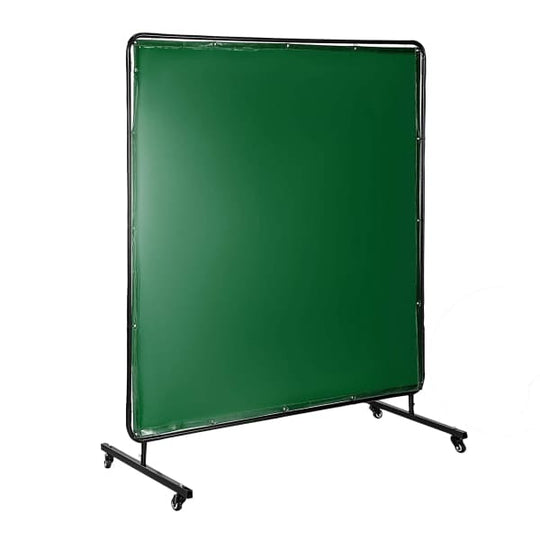 WELDING CURTAIN & FRAME WITH CASTORS 1.8 MTR X 1.8 MT GREEN - QWS - Welding Supply Solutions