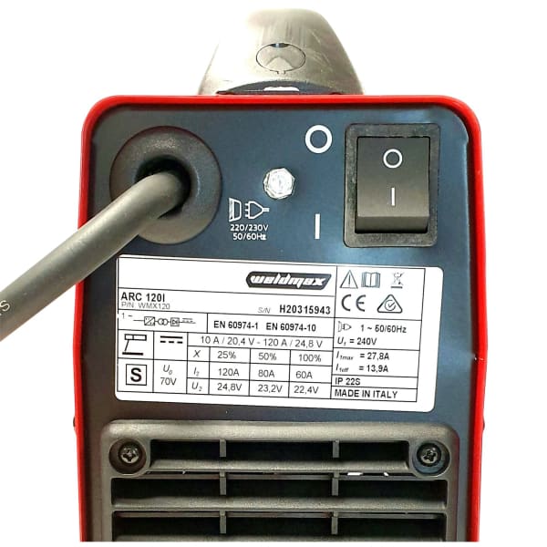 WELDMAX 120I MMA INC CASE & LEADS 15A PLUG - QWS - Welding Supply Solutions