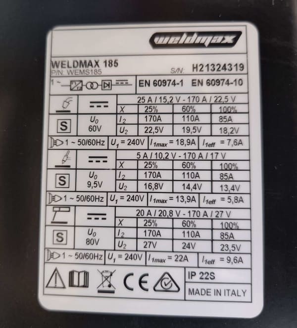 WELDMAX 185 DIGITAL MIG/TIG/MMA INVERTER - QWS - Welding Supply Solutions