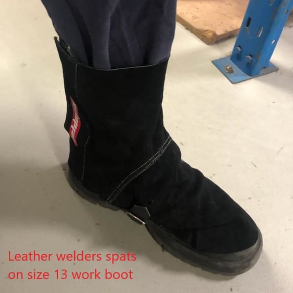 WELDMAX LEATHER WELDERS SPATS BUCKLE CLOSE (SWS7SBC EQUIV) - QWS - Welding Supply Solutions